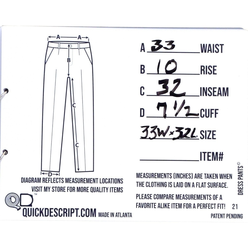 The Mens Store Bloomingdales Dress Pants Classic Fit Tonal-Check Wool Navy 33x32 - Picture 8 of 8